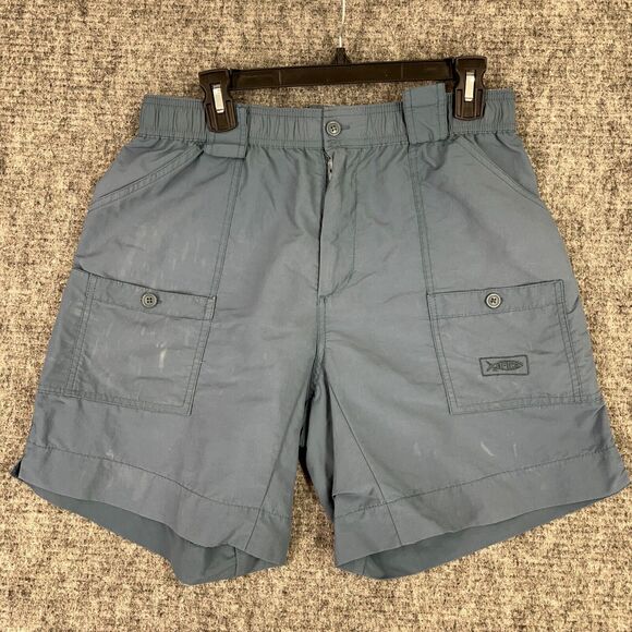 AFTCO Shorts Mens 34 Blue 8" Hybrid‎ Cargo Performance Tech Fishing Dock Boating - Picture 1 of 7